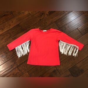 Girl’s Western Tassel Coral Pink Top 8-9 B2G2 FREE